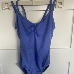 Blue cross straps dance leotard